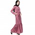 Designer Frilled abaya- Puce Pink Designer Frilled abaya- Puce Pink